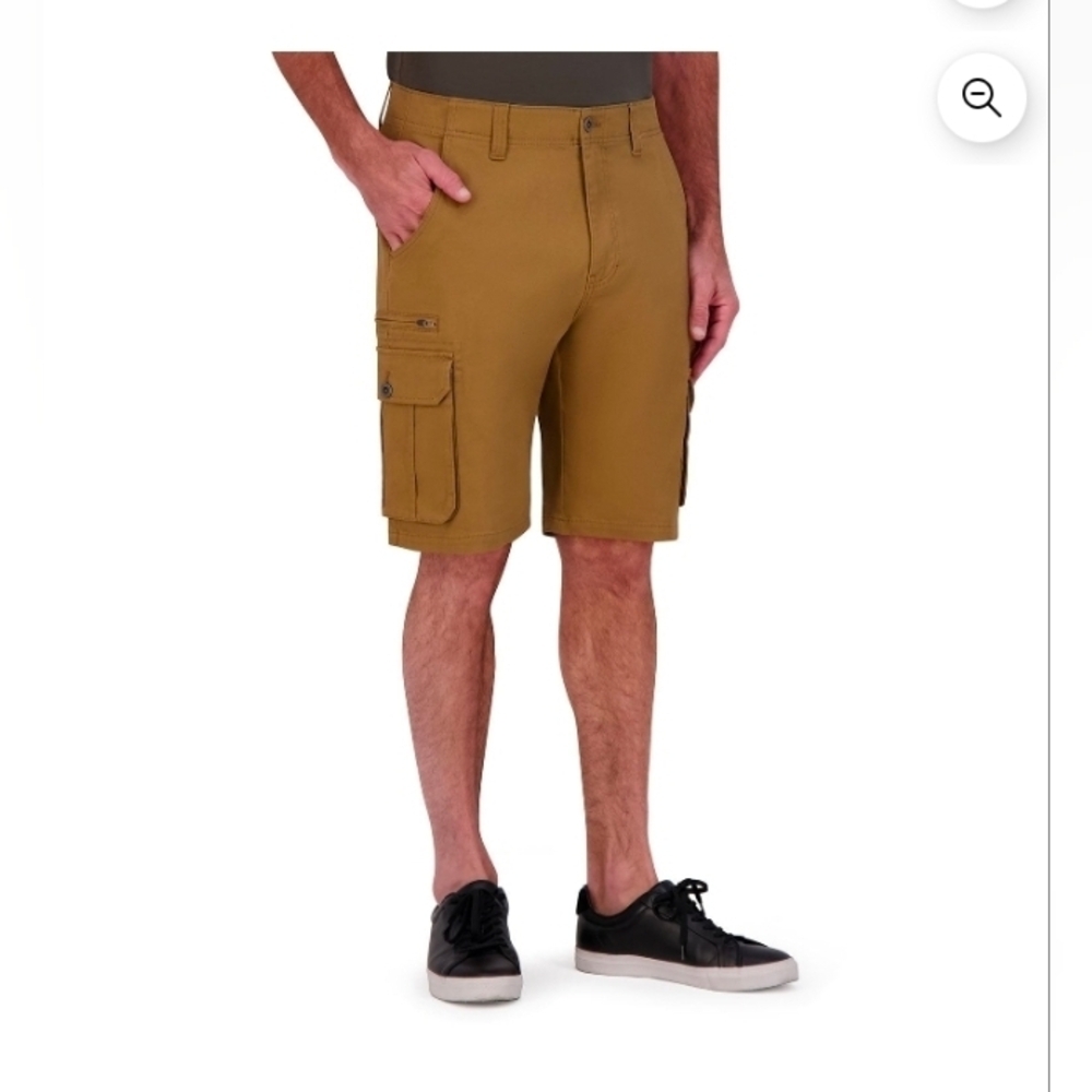 IRON Clothing Co Men's Flex Waistband Stretch Twill Multi Pocket Cargo Short